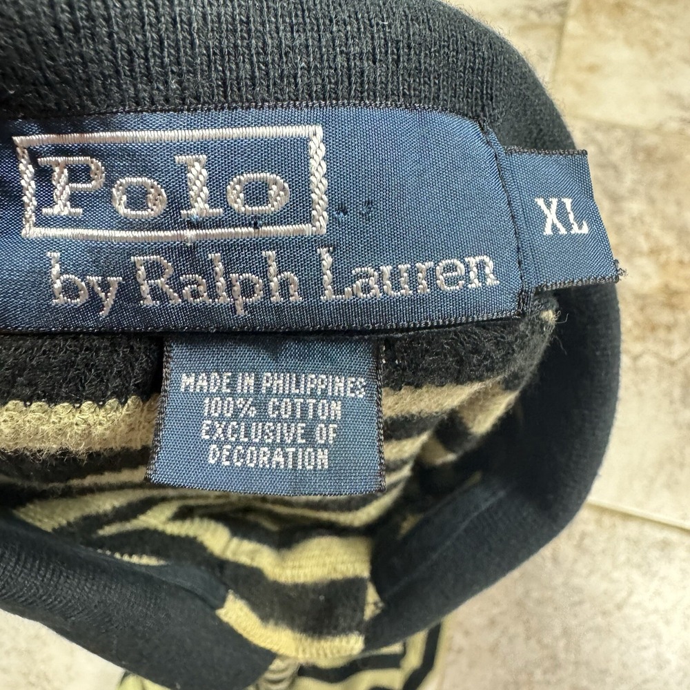Vintage Polo by Ralph Lauren Shirt Mens XL Striped Short‎ Sleeve Knit Polo - Picture 9 of 10